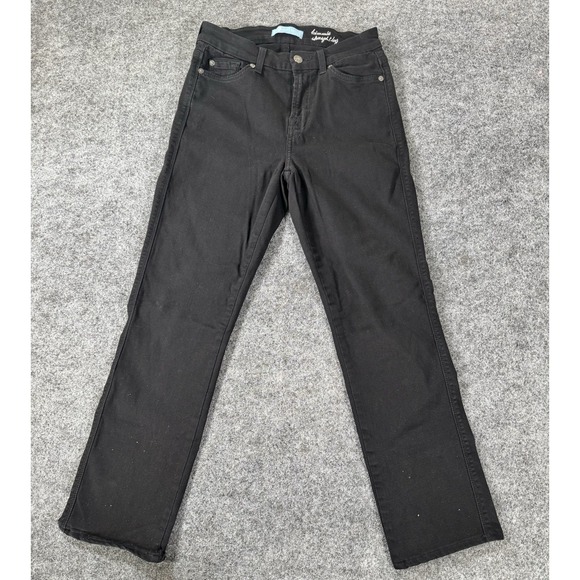 7 For All Mankind Denim - 7 For All Mankind Women's Black Straight Leg Jeans Size 27 Blair